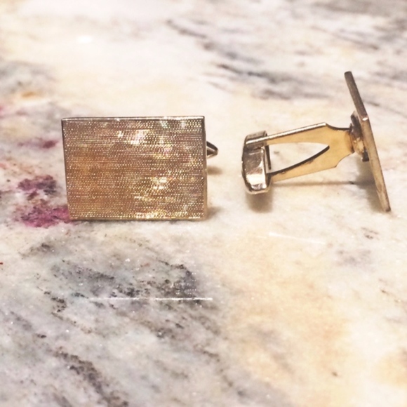 Swank Mens Gold Vintage Cuff Links - Picture 2 of 4